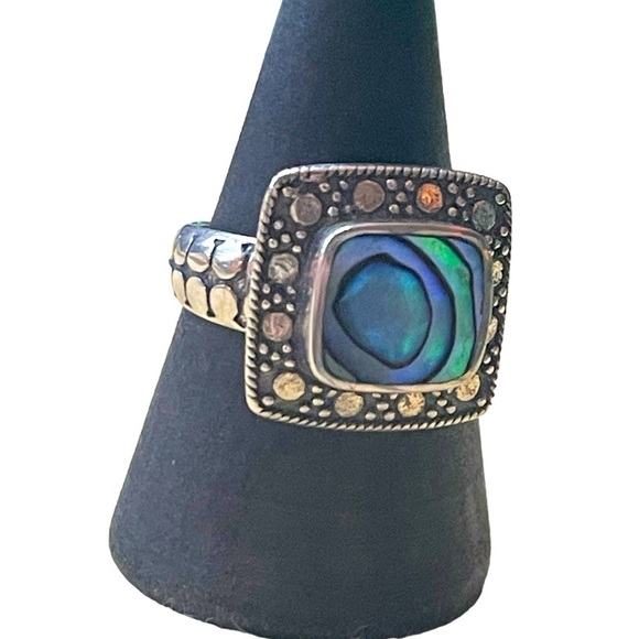 Abalone Shell Sterling Silver Ring (7.5) - Picture 4 of 10